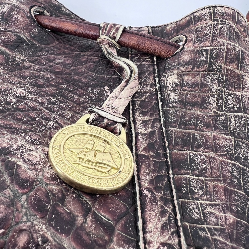 Brahmin crocodile embossed leather handbag purse - Picture 3 of 14